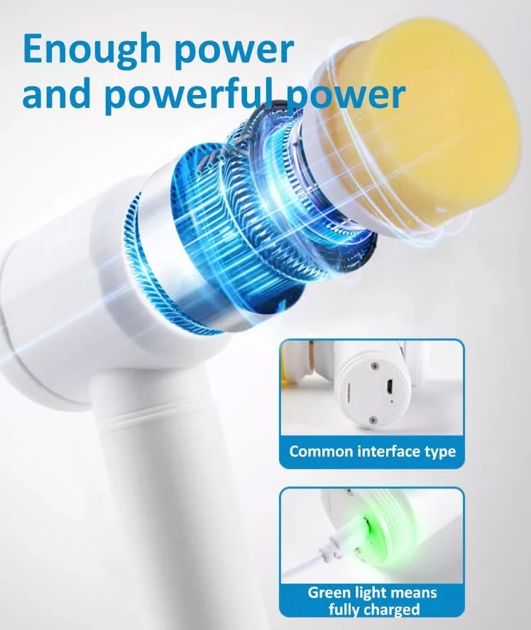 Cleaning Brush USB 5 In 1 Electric Handheld Cleaning Brush For Kitchen Bathroom Sink Dishwashing Tile Glass