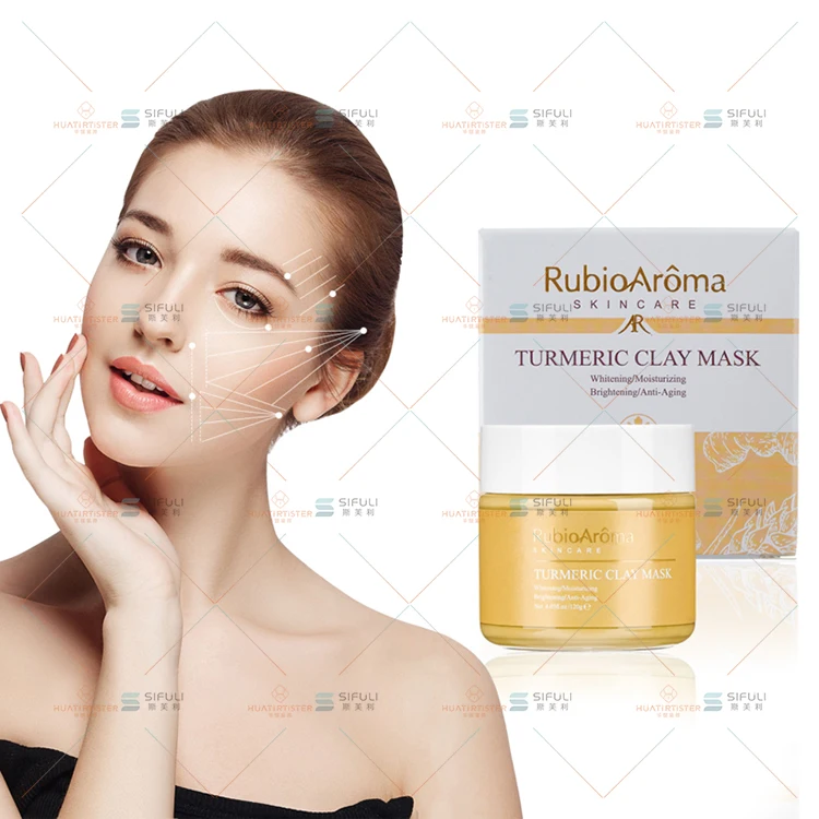Huati Sifuli 120 г RubioAroma Vegan Kaolin уход за кожей лица укрепляющая отшелушивающая глиняная маска с витамином с куркумой