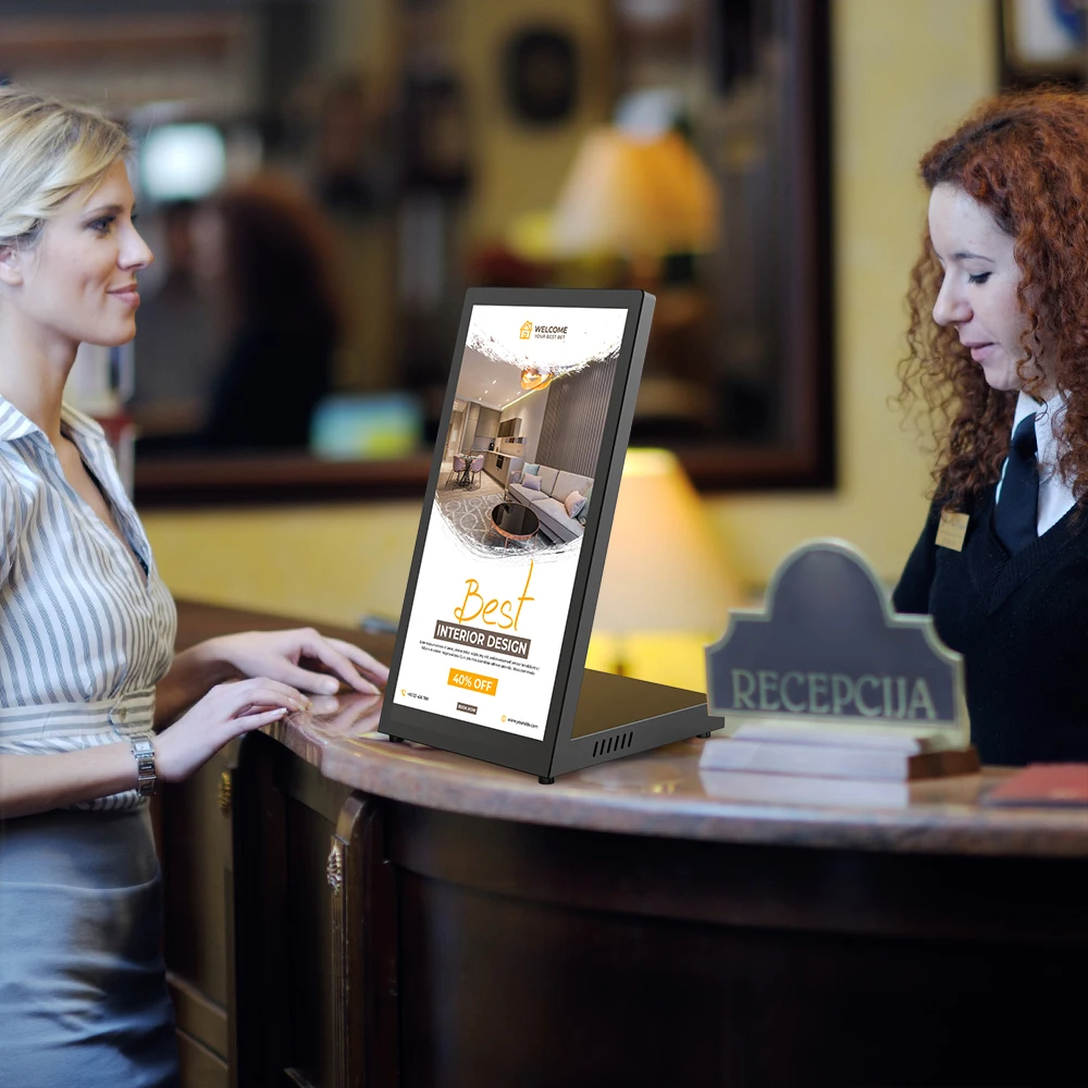 MWE 10.1inch Table Top Touch Display Portable Android Tablet Desktop Touch Screen Digital Display For Hotel Connter