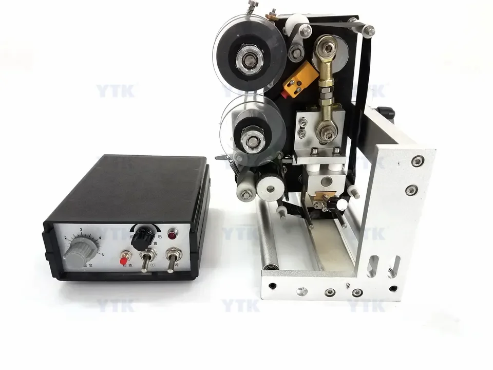 Automatic Expiry Date Batch Number Coding Machine Ribbon Printing Machine Printer Coder For Labels Plastic Bags Boxes Bottles