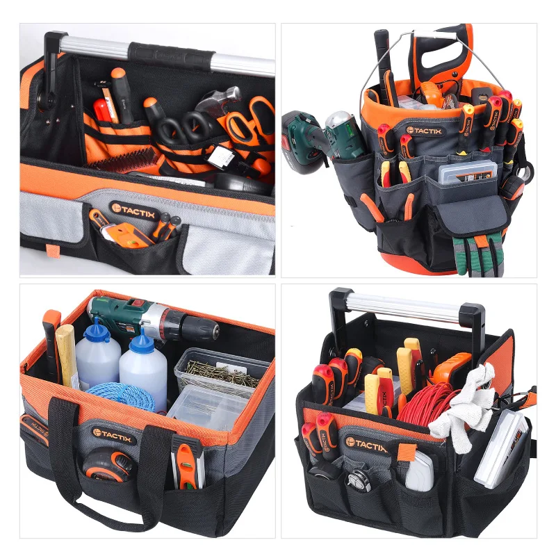 High Quality Custom Open Frame Tool Storage Bag Factory Direct Portable Canvas and Polyester Design for Tools Organization