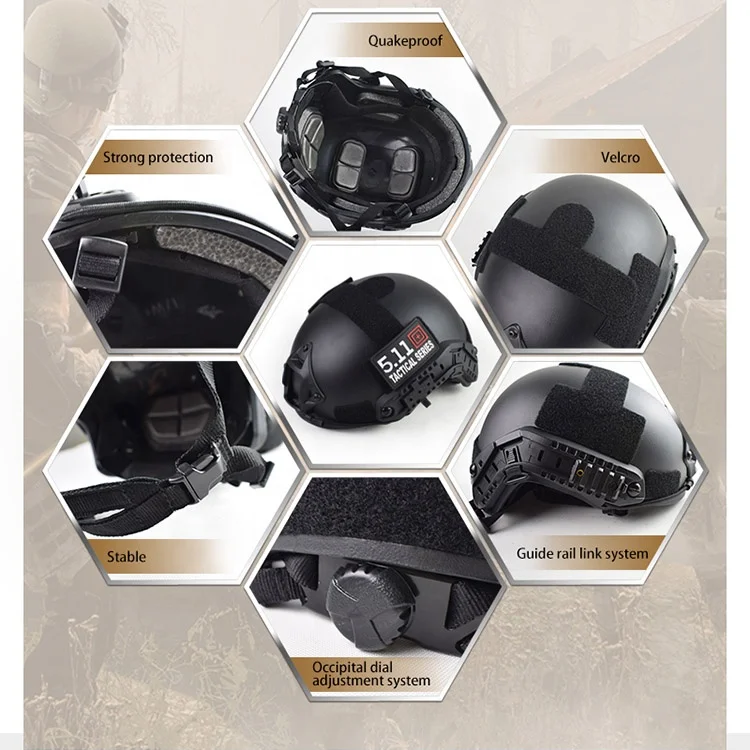 Wholesale US High Cut Hunting Equipment Tactical Fast MH Helmet For Outdoor Tactical Wargame CS Helmet