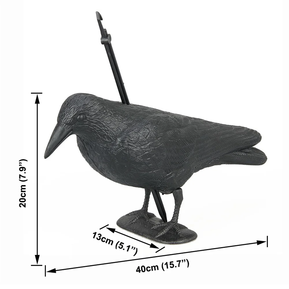 Stand Plastic Hunting Crow- Decoy Garden Bird Scarer