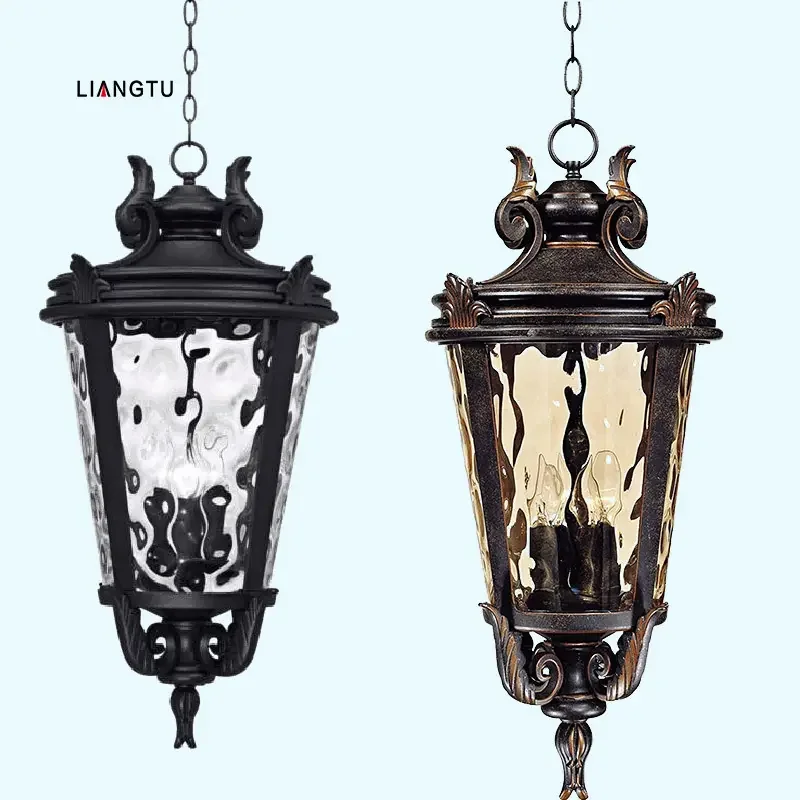 American chandeliers outdoor balcony Porch mosaic lighting led indoor and outdoor use decorative nordic glass pendant light