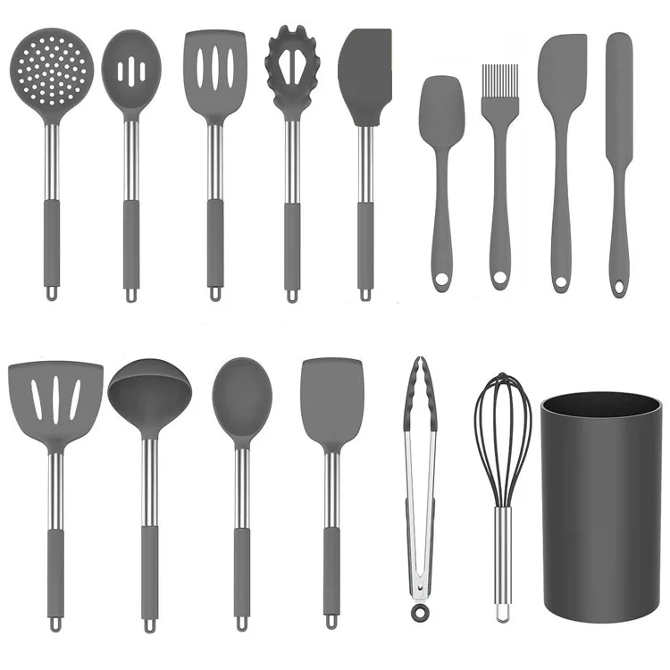 kitchenware silicone kitchenware 16 piece set of silicone kitchenware set non-stick cookware silicone spoon and spatula 16 pcs