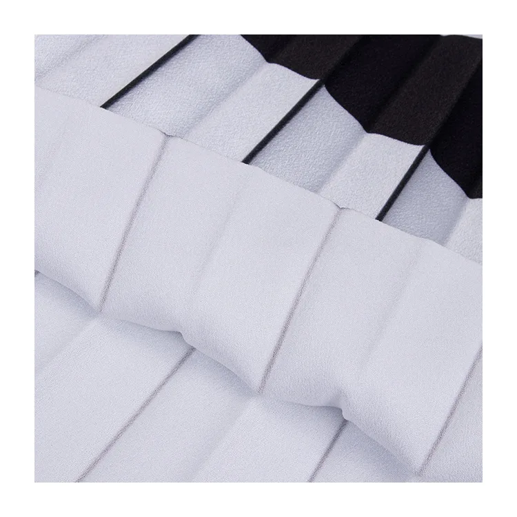 Fashion cut piece stripe printed pleated chiffon fabric for dress