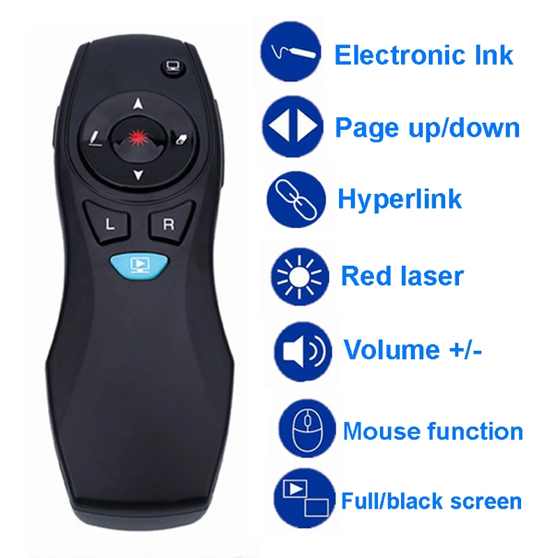USB Control Clicker for Presentation PowerPoint Telecommande Power Point Presenter Wireless Pointer Flip Pen Puntatore Laser USB
