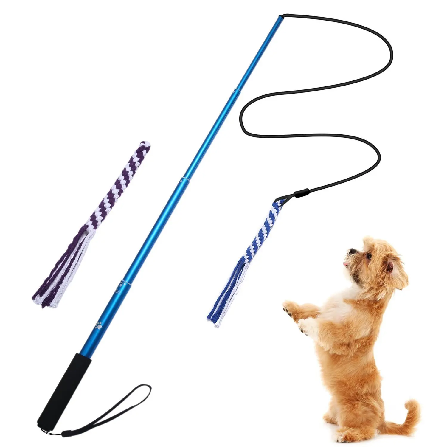 Interactive toys juguetes para perros extendable teaser wand set puppies pet large breed durable telescopic flirt pole for dogs