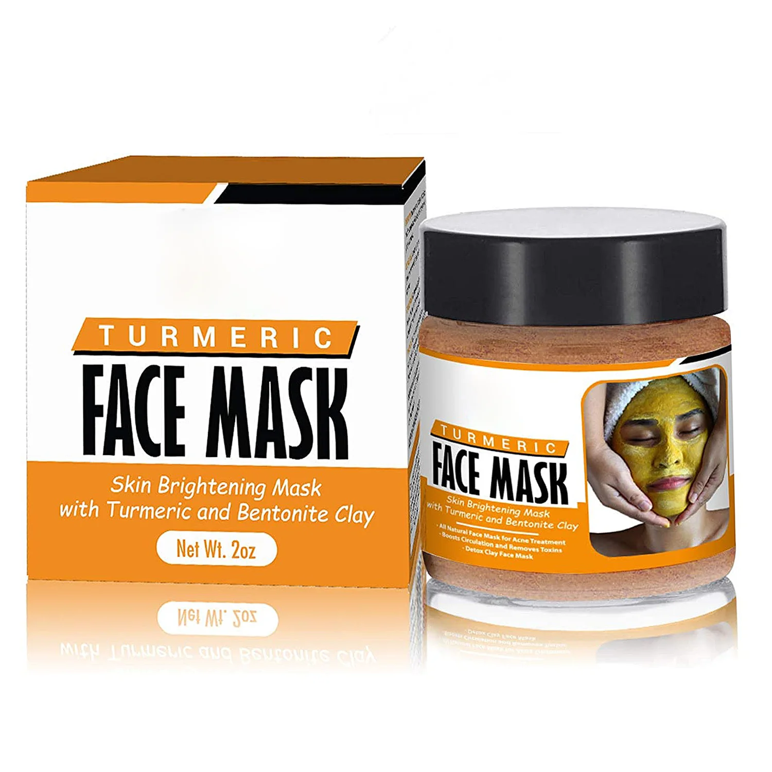 
Natural Turmeric Face Mask Skin Brightening With Bentonite Clay For Acne Treatment Detox Facial Mask 