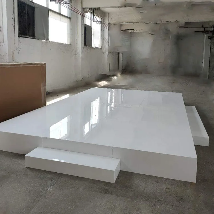 Factory Price Wedding Supplies White Gold Acrylic Wedding Stage Wedding Decoration Party Dance Floor Stage