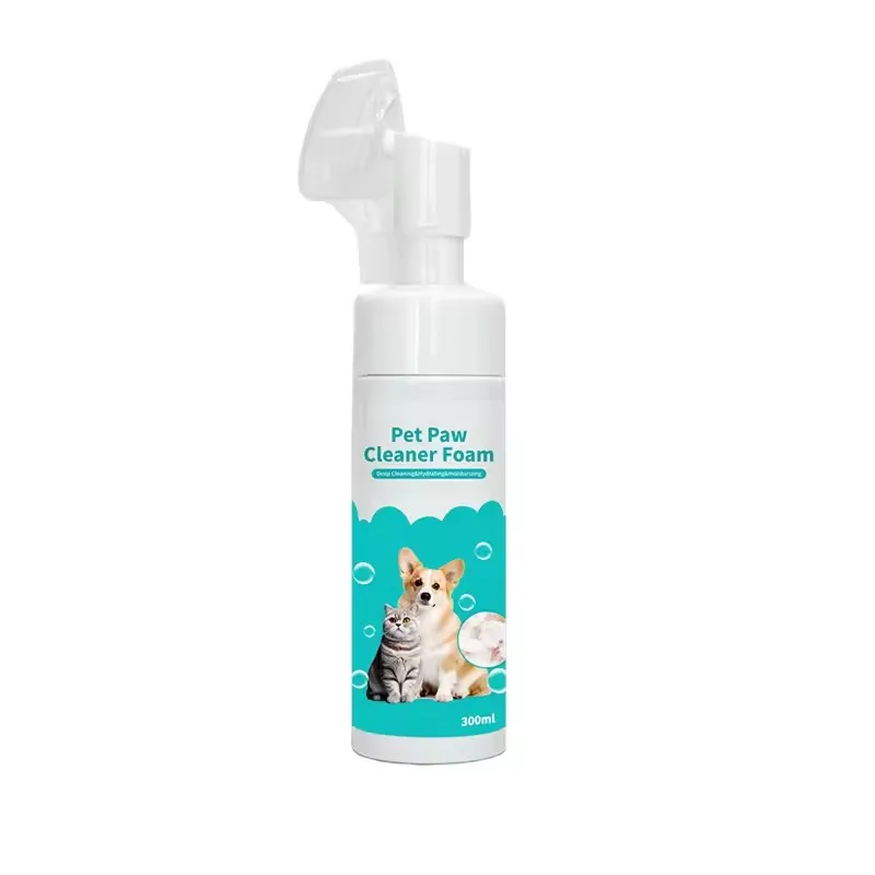 Pet Foot Cleaning Foam PET Paw Cleaner No Washing Waterless Pet Paw Shampoo With Silicone Brush