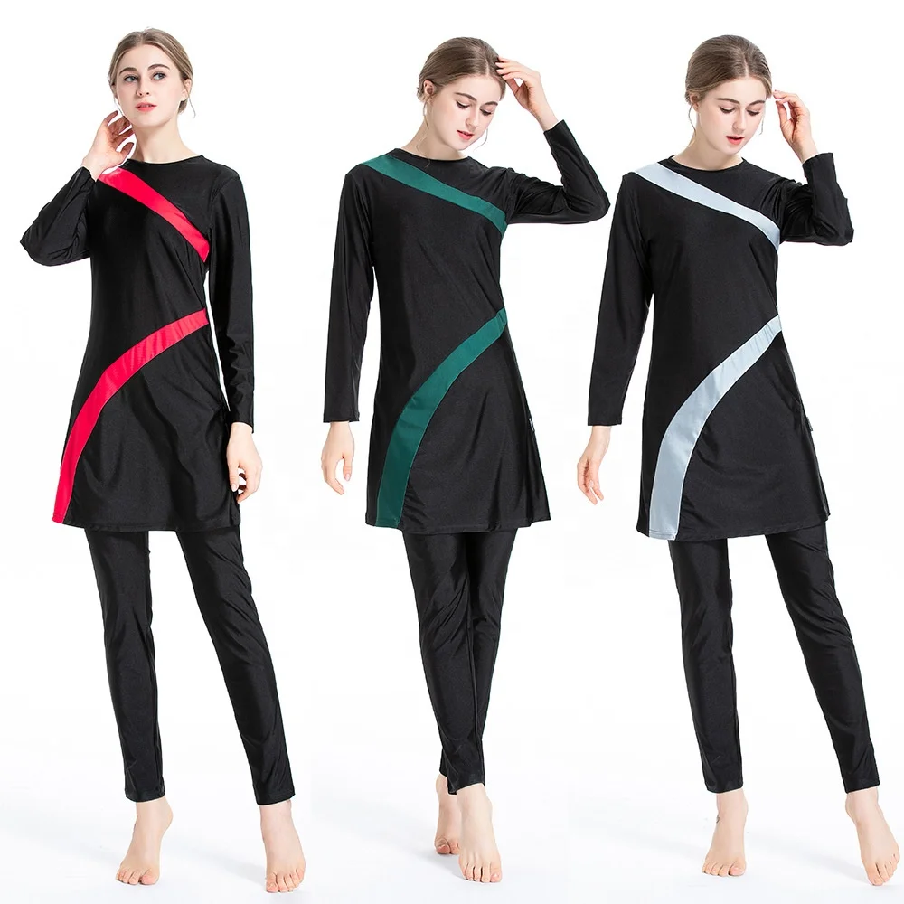 Modest Muslim Swimwear for Women Girls Full Cover Islamic Hijab Sportswear Suit
