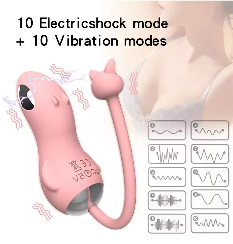 New Cute Mickey Mouse Electric Shock Wireless Remote Control Invisible Wearable Egg Vibrator Sex Toys For Woman Portable