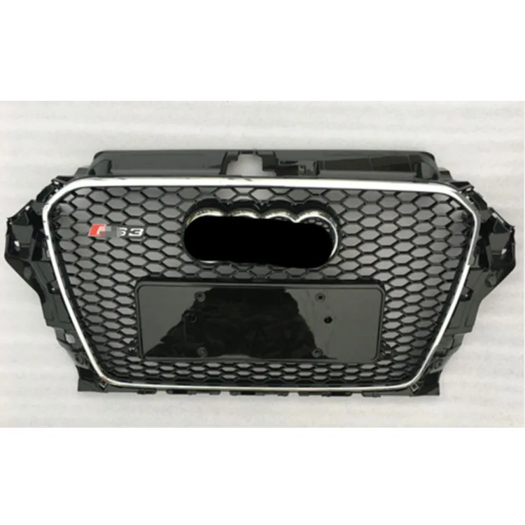 Audi A3 S3 RS3 style Front Bumper Honeycomb Grill Grille 2013-2015 Gloss Black for Classic Auto Parts