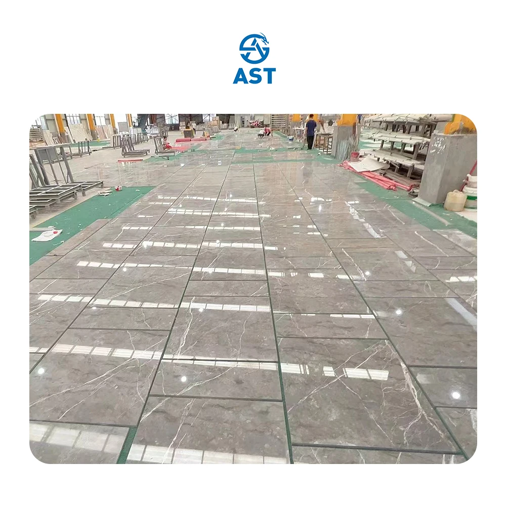 AST OEM/ODM Natural Hight Quality Modern hot selling Polished Grey Marble for living room decoration