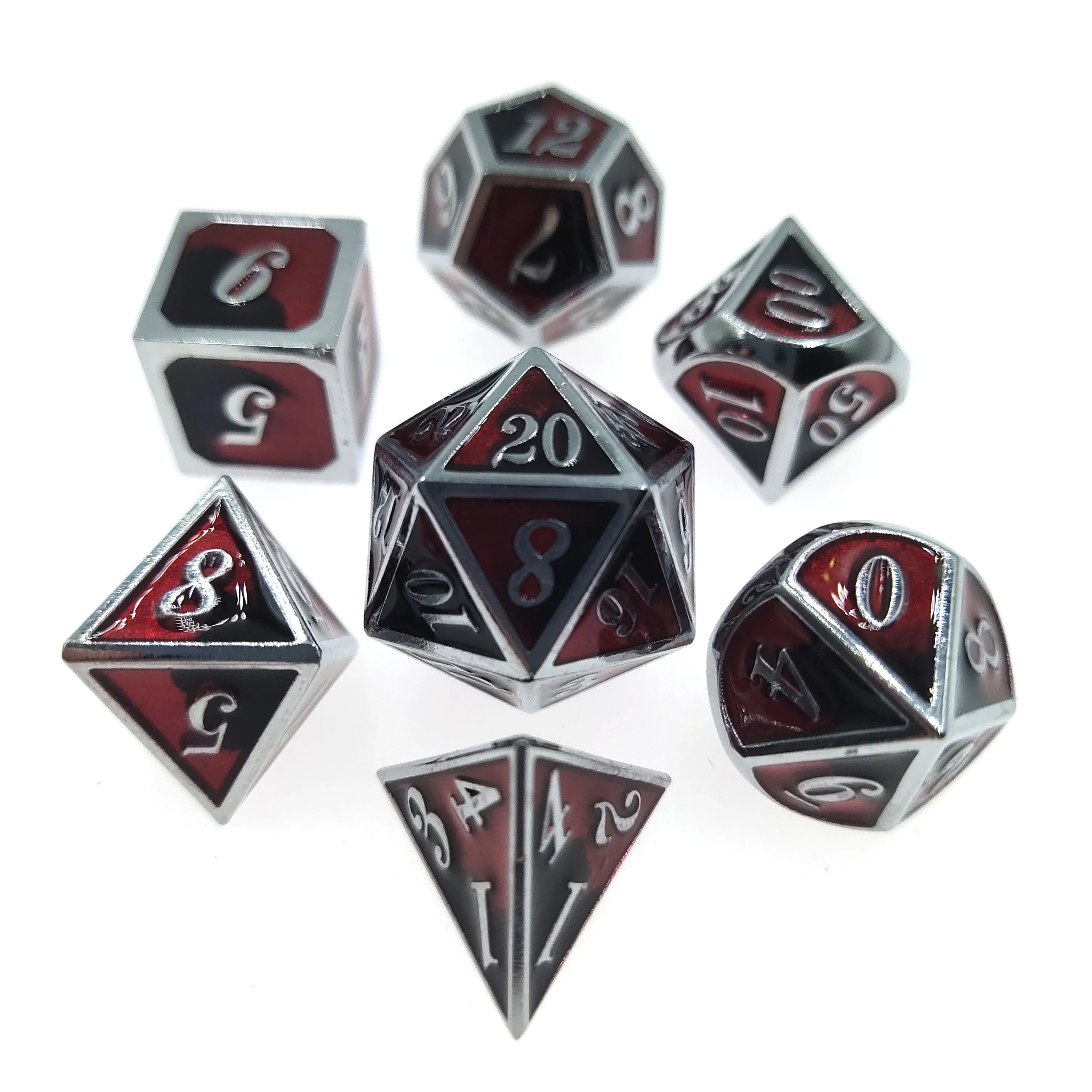 2023 цветные металлические кости новый дизайн многогранные 7 шт. DnD RPG MTG Games D4 D6 D8 D10 D % D12 D20 Набор кубиков