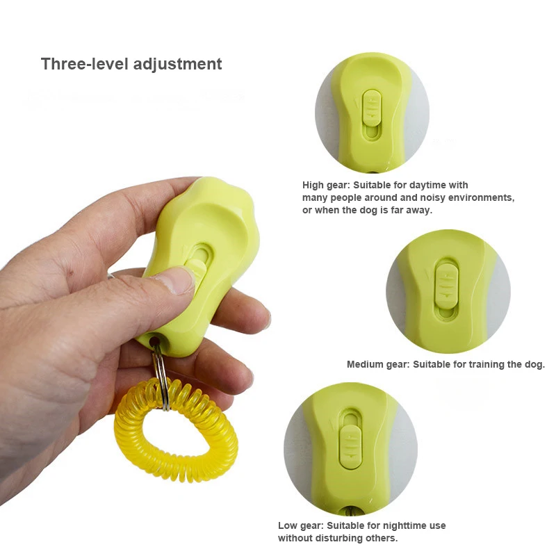 Pet Training Clicker Manual Wrist Strap Ring Clicker Press Training Stop Barking Training Whistle Round Dog Clicker