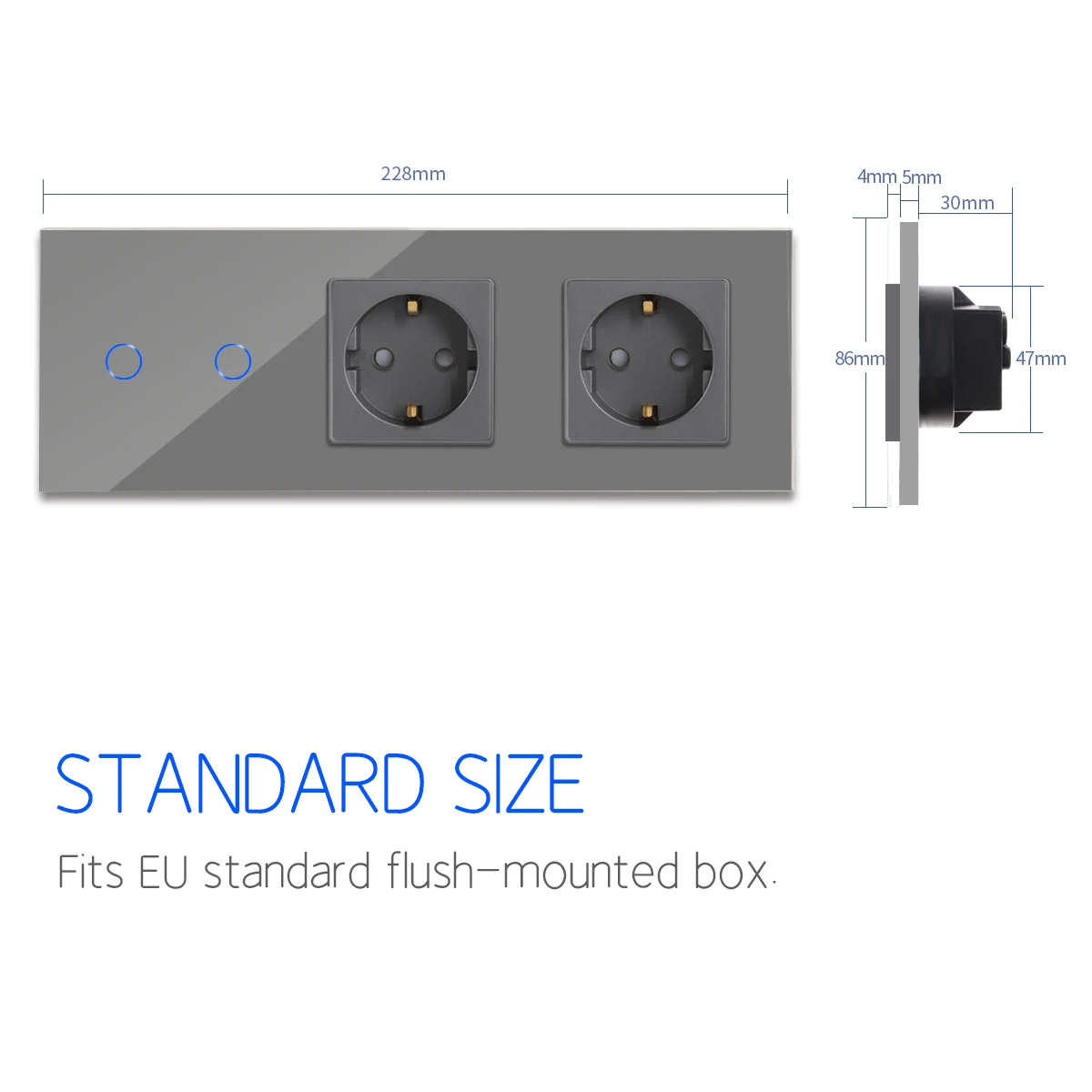 Bingoelec тройной стеклянный экран Сенсорная панель 228 мм умный Wi-Fi настенный сенсорный выключатель и двойная розетка умный дом