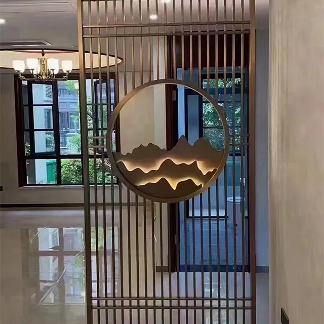Customized indoor sliding stainless steel screen partition soundproof dining room partition