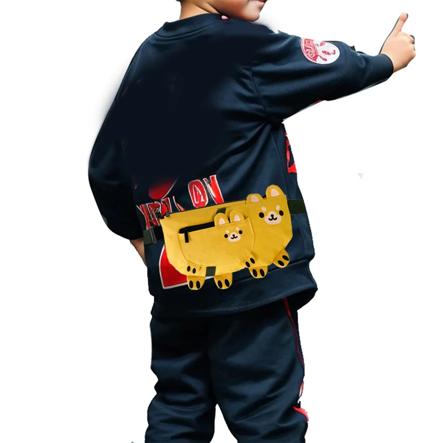 Custom Sublimation Printing Cute Animal Design Kids Puppy Fanny Pack with Adjustable Belt Strap