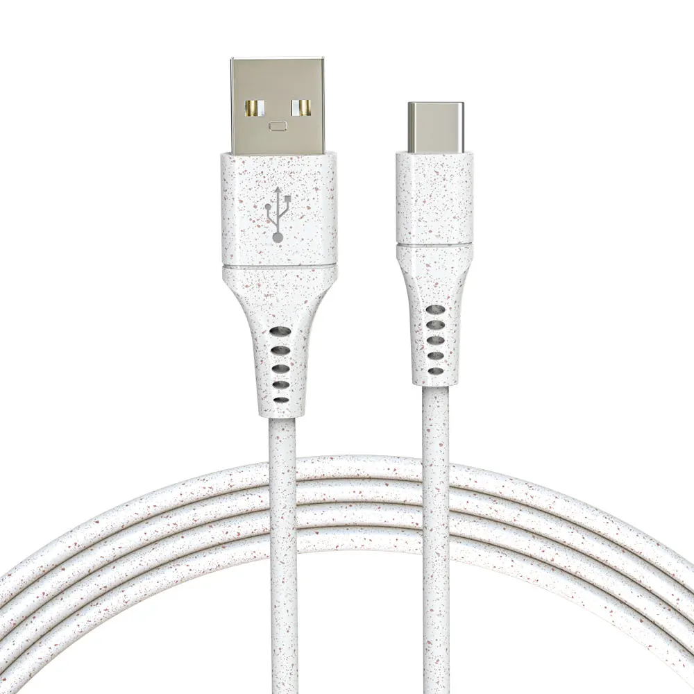 Eco Friendly Fast Charger and Data Wheat Straw USB A to USB Type C Cables