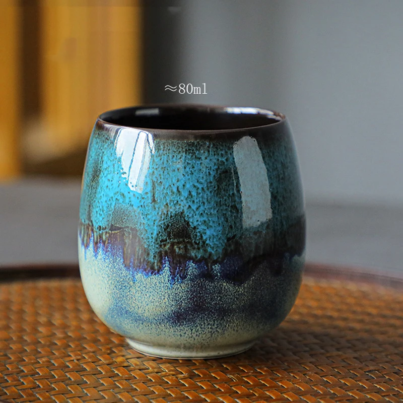 Ceramic vintage espresso coffee cups 80ml hotel porcelain tea cups pottery under-glazed coffee mugs