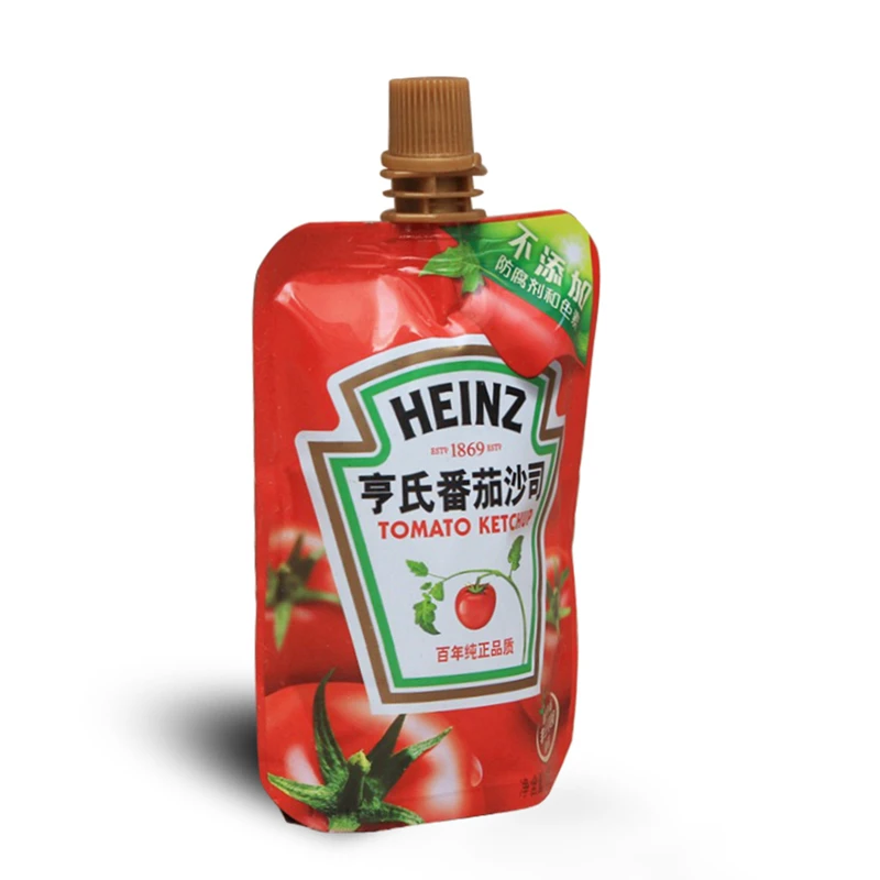 Food grade biodegradable doy pack spout pouch tomato sauce ketchup juice packaging bag