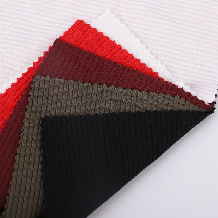  Factory Wholesale High Quality Soft Stretch Spandex Rib Knitting Fabric For Shirt Blouses