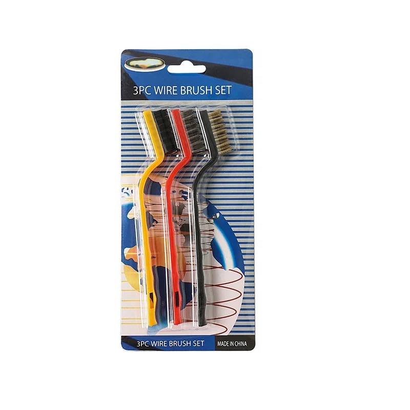 Gas Stove Cleaning Brush Kitchen Mini Cleaning Brush 3pcs In One Set Decontamination Steel Wire Cleaning Tool Brush