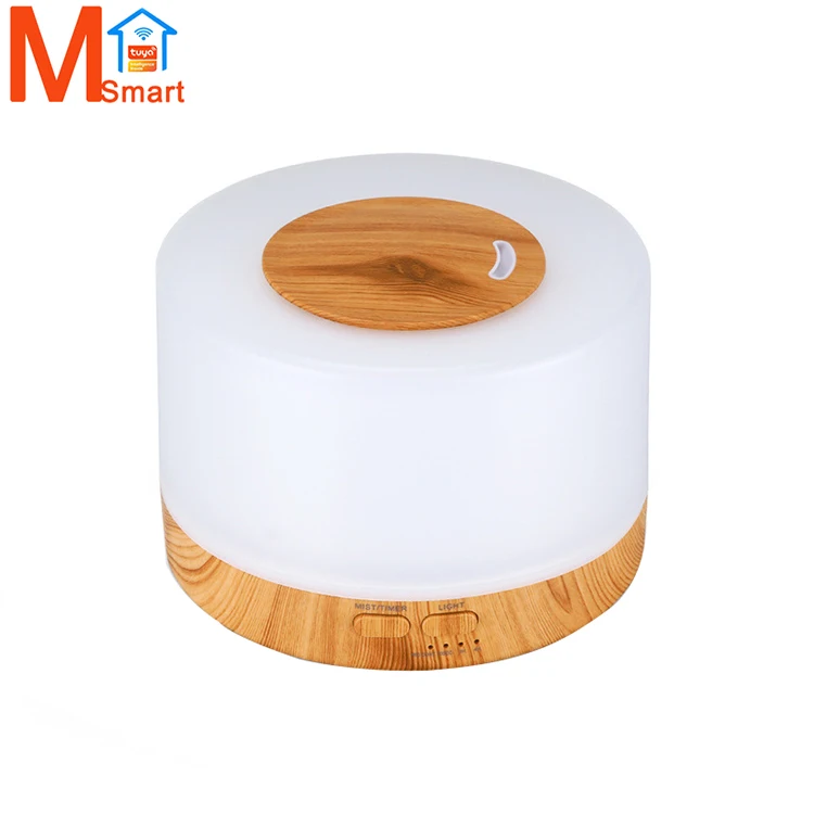 TUYA intelligent aromatherapy machine 400ML tapered wood grain tuya ultrasonic humidifier machine