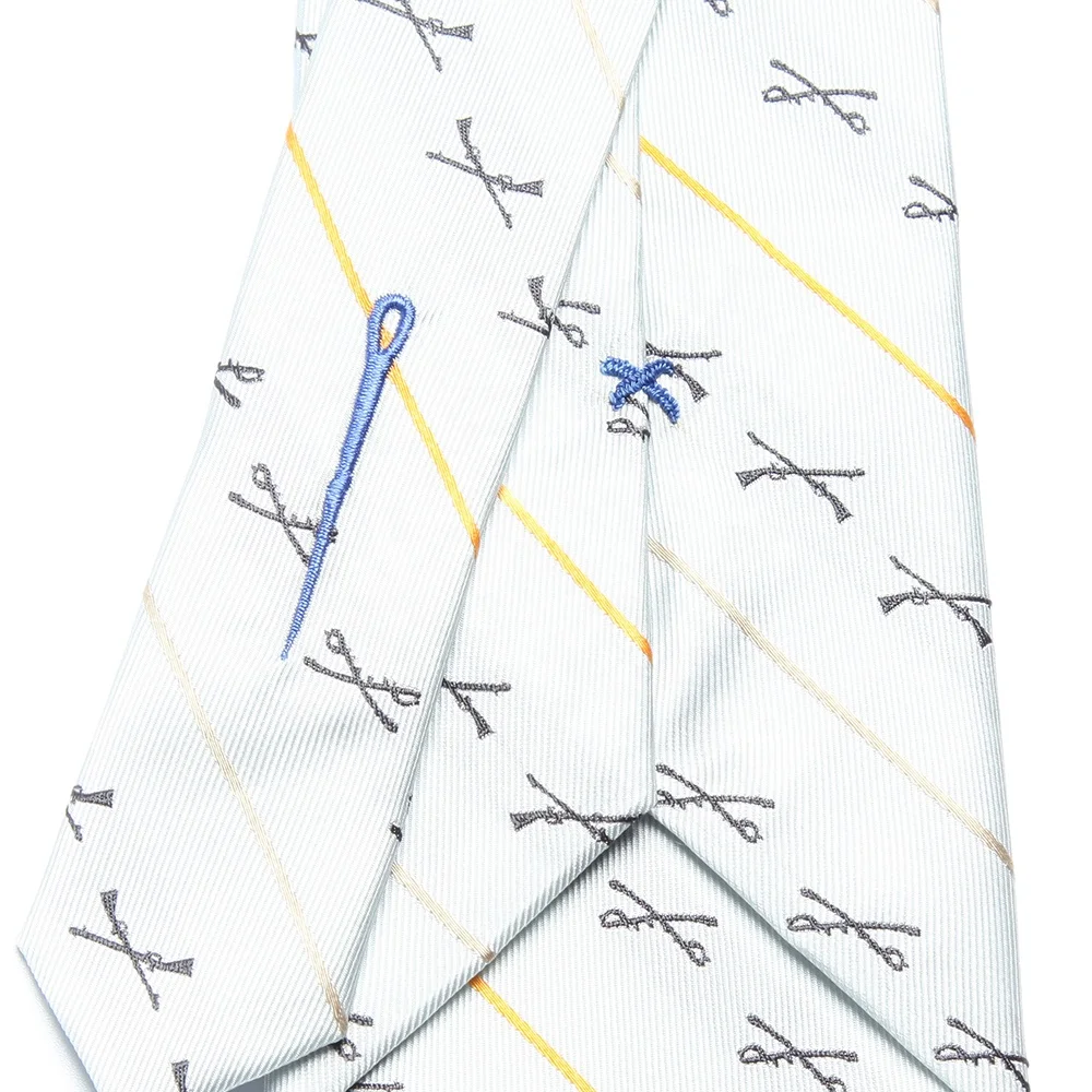 embroidered crossing stitching design mens business luxury 100% silk neck tie stripe necktie with gift logo box