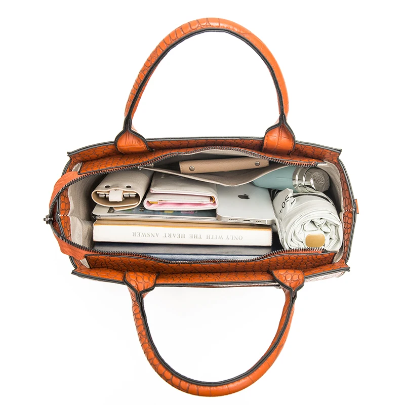 Fashion Hot selling designer hand bag lady large handbag set tote pu leather bags women handbag wholesale