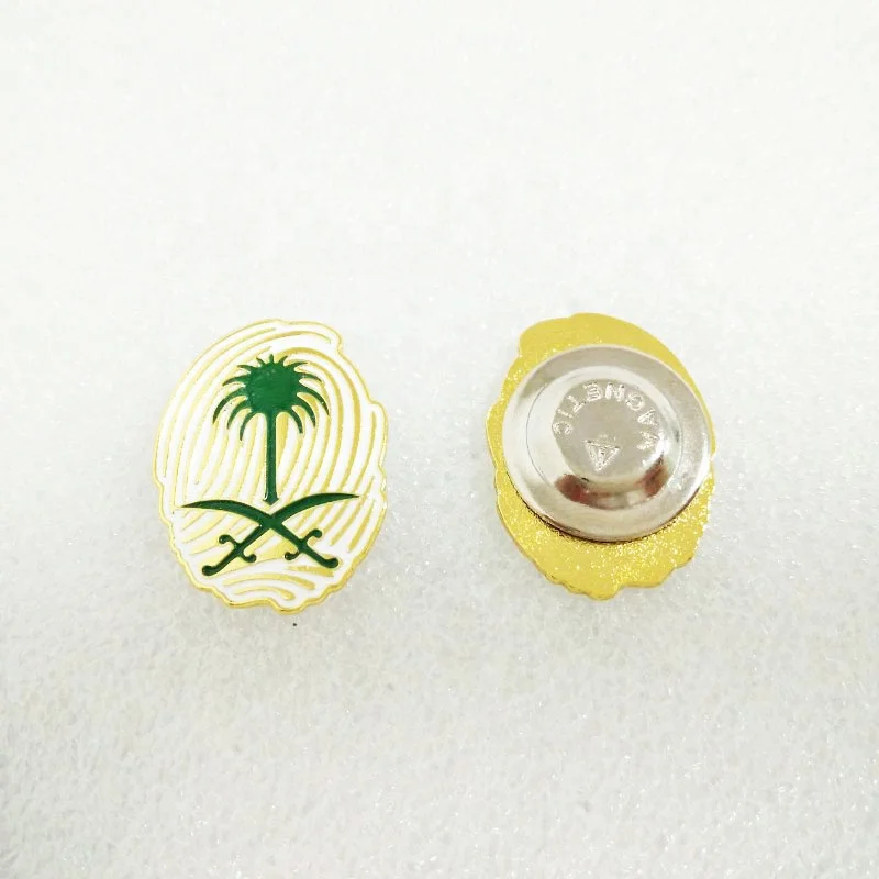 Ready stock  3D logo gold plated metal palm tree saudi arabia pin fast shipping