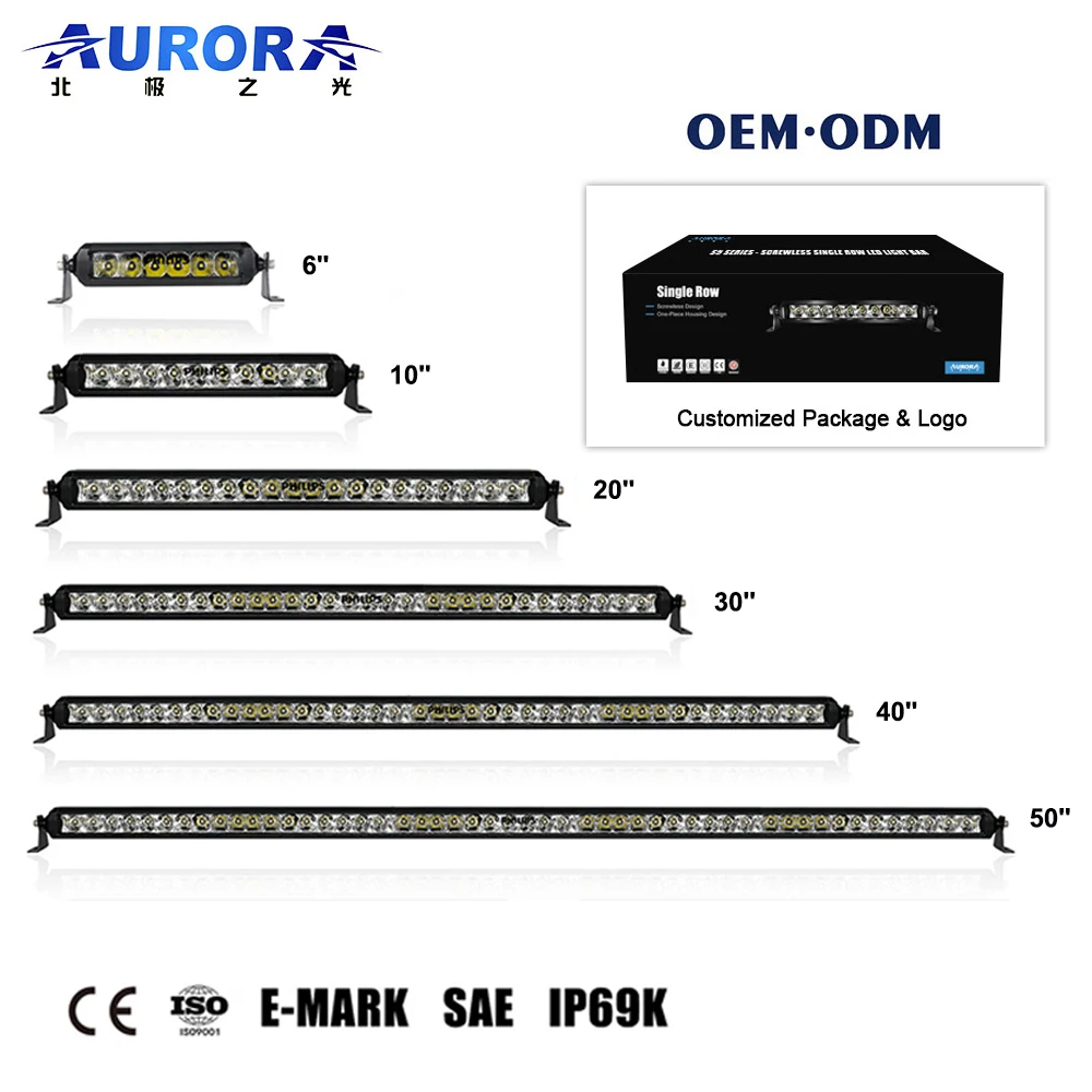 Американский дизайн AURORA безвинтовая Высокая мощность Утвержденная точка 22 дюйма 12 В 24 вольт Светодиодная балка автомобиля внедорожника 4x4 Светодиодная балка