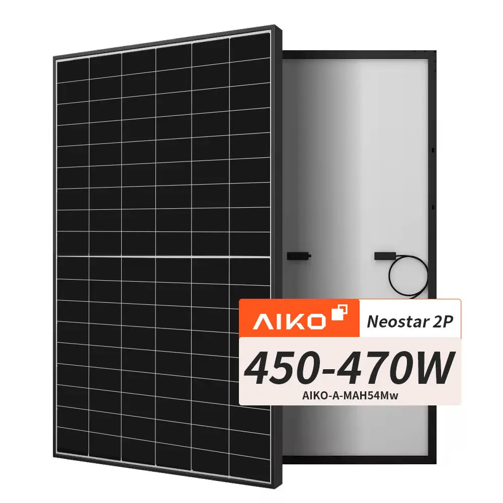 Солнечная панель AIKO N-типа 470 Вт монолицевая 450 455 460 465 полностью черная рама с хорошей ценой