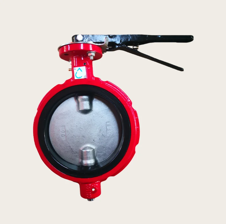 6 Inch ANSI CL150/ANSI125 Ductile Iron Ggg50 Red Color Wafer Type Butterfly Valve Suitable for American Market