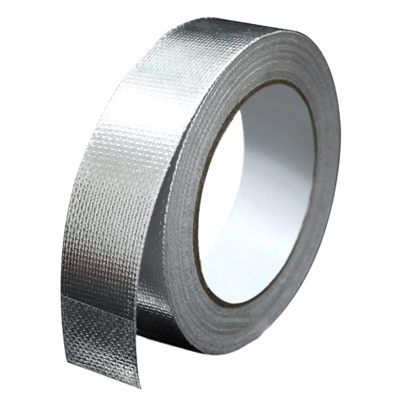HVAC Alu solvent glue Super thick Laminated Self Adhesive Aluminium Foil Fiber Glass Cloth Tape