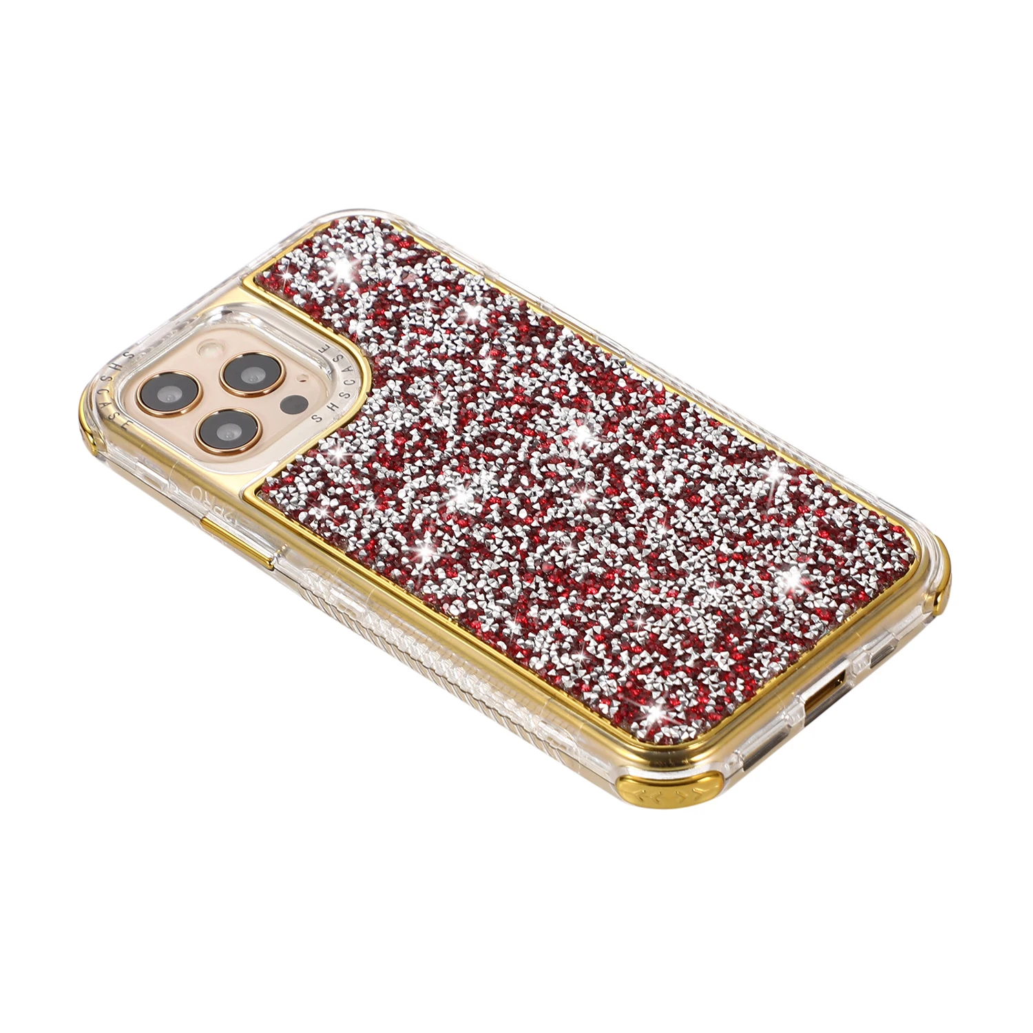 Blinking Glitter Rhinestone Phone Case For iPhone 14 13 11 12 Pro Max X XR XS Max 7 8 Plus 2 in 1 Shockproof Bumper Back Cover