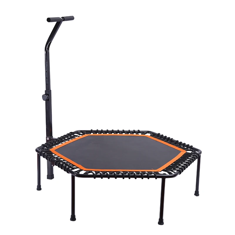 Hot selling 44Inch Hexagonal professional Mini fitness Trampoline Bungee Trampoline With Adjustable T-Bar Adult Trampoline