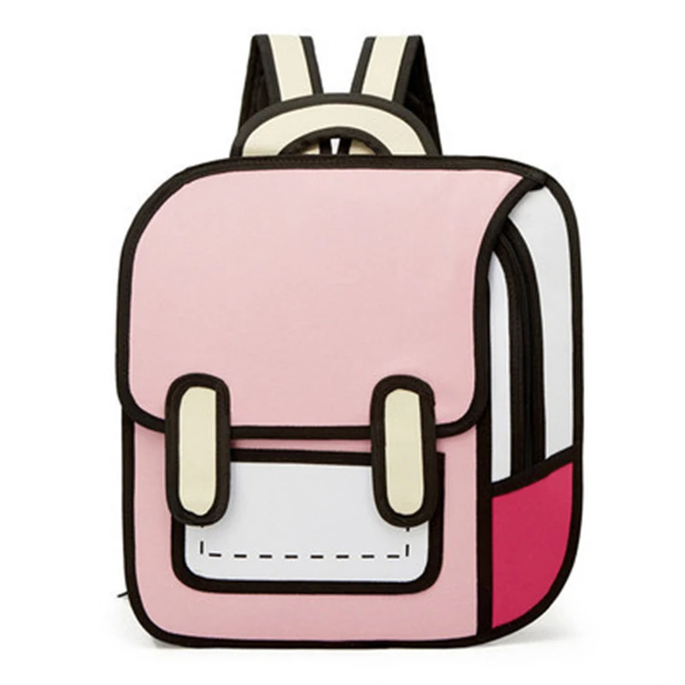 Boys Girls Primary Satchel 2D Drawing Kids School Bag Children Backpack Teenager Student Unisex Cartoon Waterproof Polyester