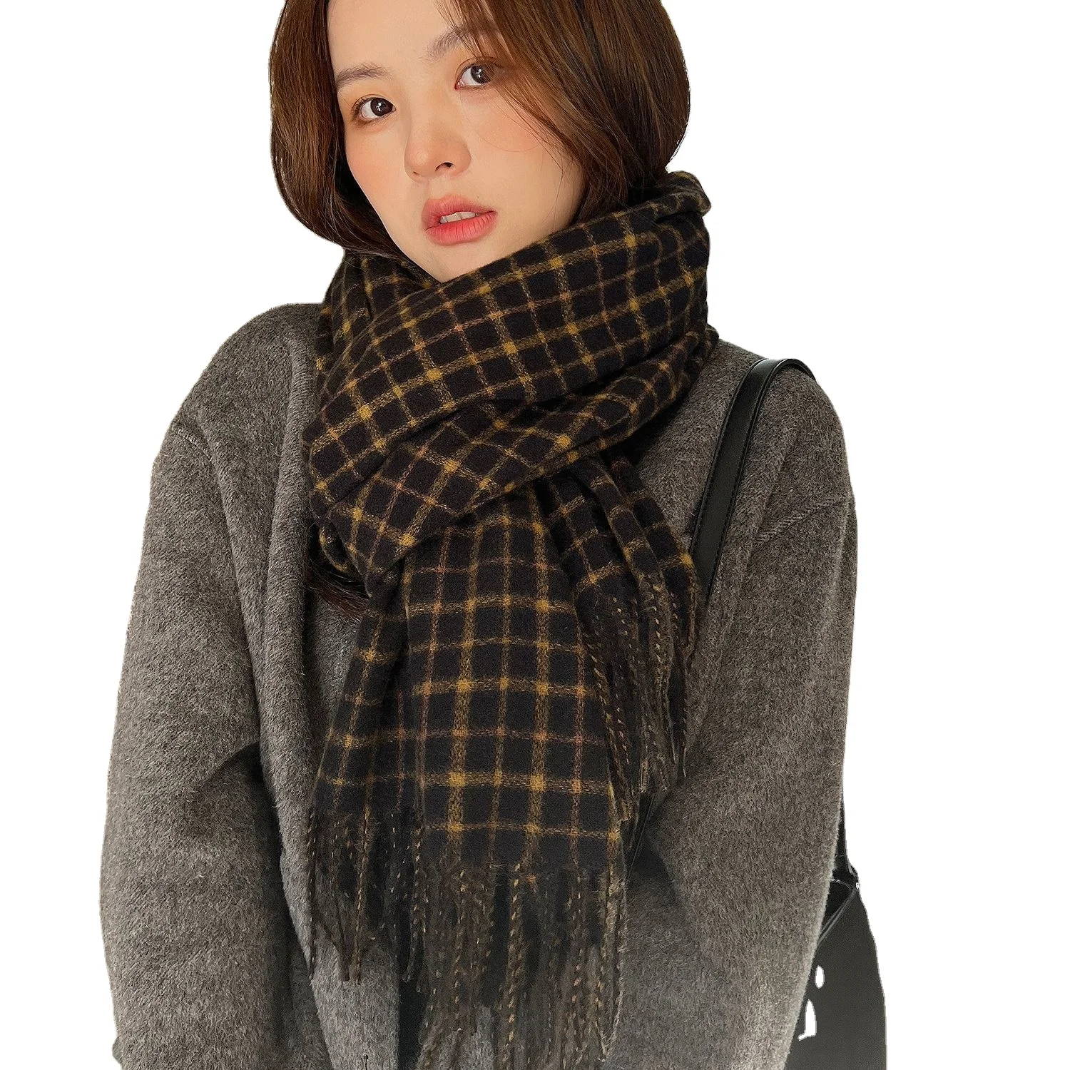 2022 new plaidscarf for women autumn versatile students custom winter scarf thickened warm china pashmina scarf