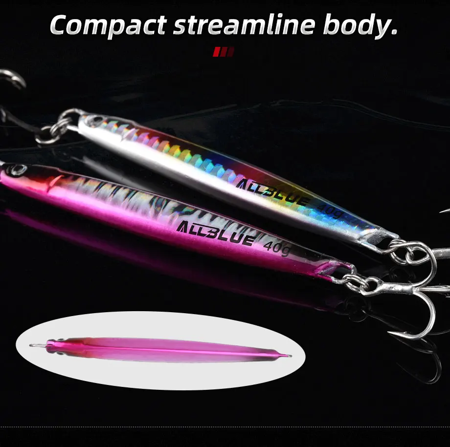 Casting Metal Jig 20G 30G 40G Shore Cast Jigging Spoon Sea Bass Fishing Lure Smelt Artificial Bait Spinning Tackle