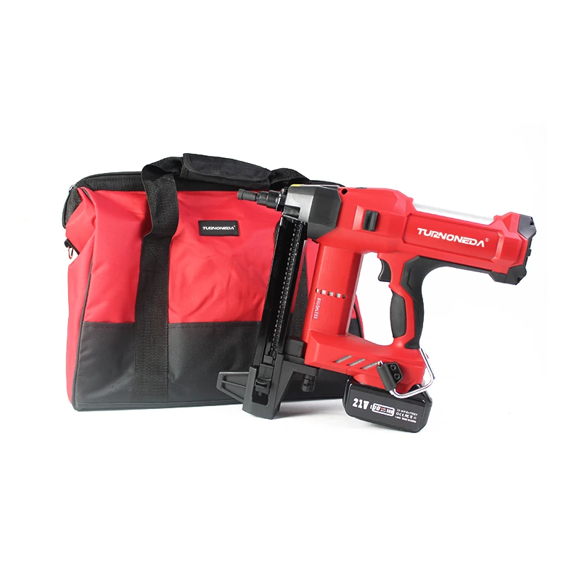 Low Price Custom New 20V No Gas Wireless Electric Nailer Cordless Lithium Battery Power Concrete Frame Nailing Nail Gun Set
