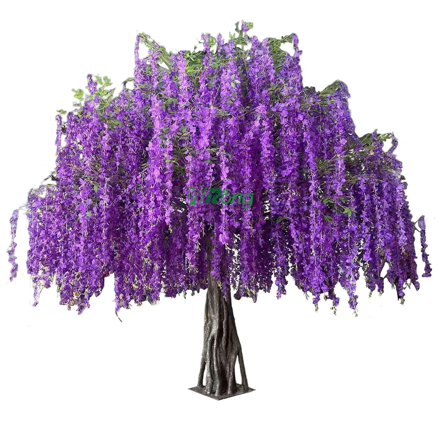 YR Source Factory Customizable Artificial Silk Wisteria Blossom Tree Faux Large Purple Flower Tree for Wedding Home Decoration