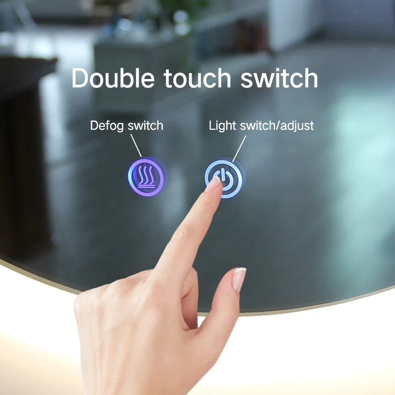  Guzex Smart Bathroom Vanity Mirror Led Light Hair Wall Touchscreen Illuminated Hotel Round Modern