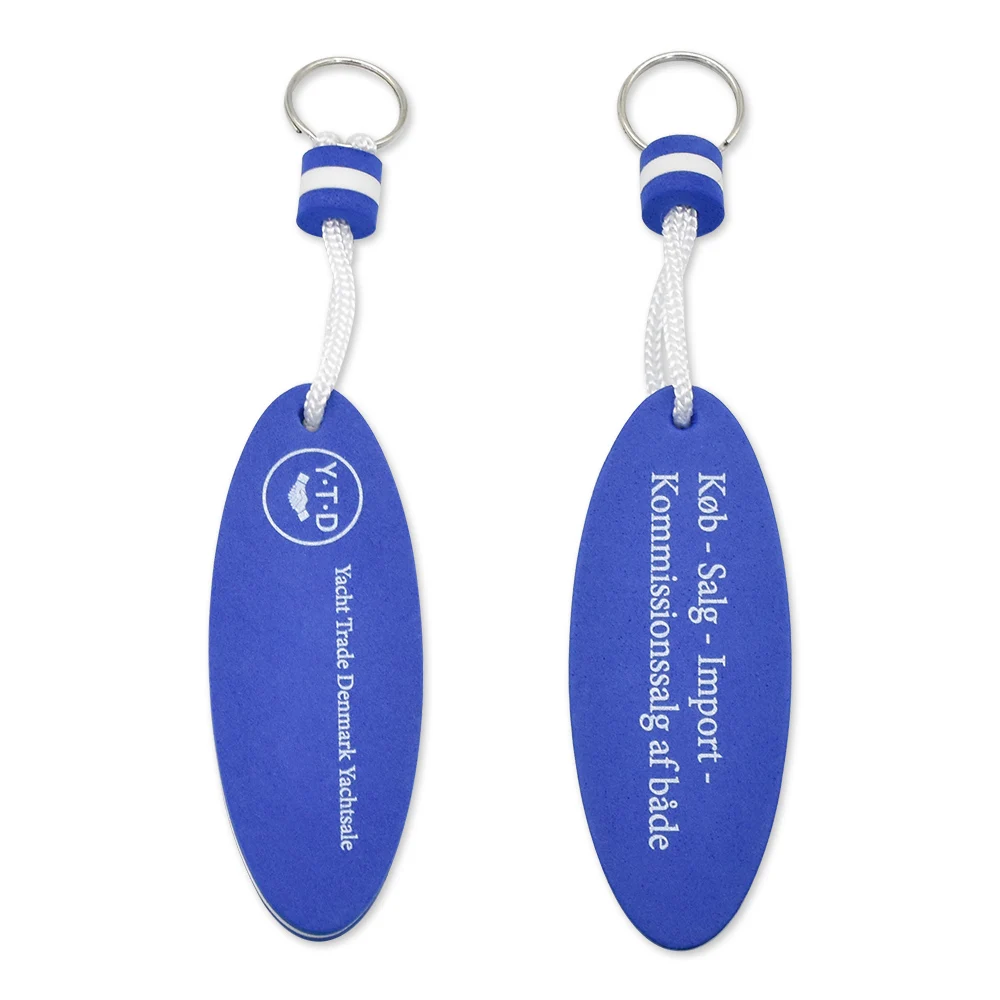 Custom make keychain promotional float key ring eva pu foam printed logo floating key chain