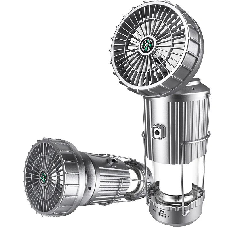 Newest Waterproof Portable Usb Rechargeable Plastic Fan Tent Lamp Cob Led Hanging Telescopic Solar Power Camping Light