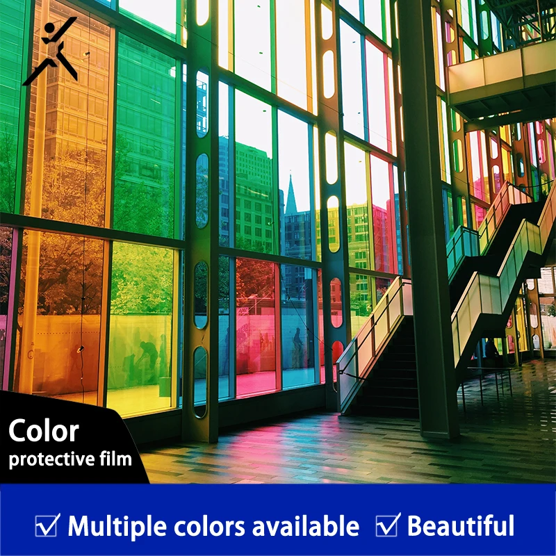 High-quality 1.52*30m PET Building Decorative Colored Mirror Window Glass Film Lavender Purple