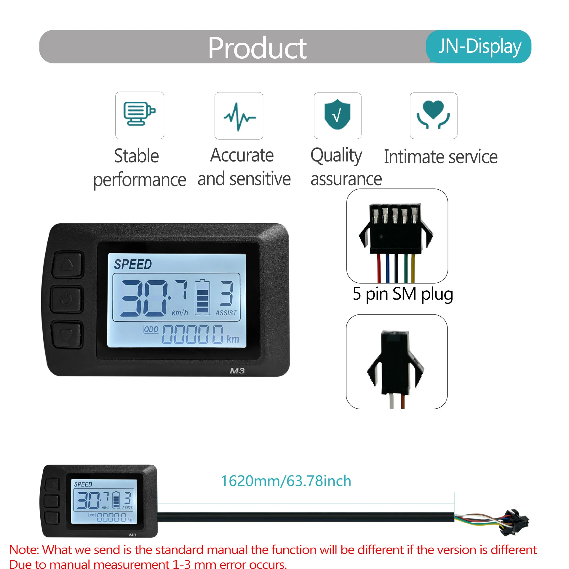 24V 36V 48V Electric Bicycle Smart Control Panel LCD-M3 Display Ebike Suitable Accessories SM Connector Conversion Kit LCD-M3