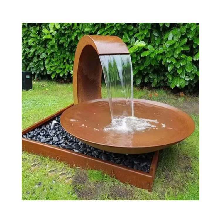 Захватывающий дух фонтан Vista Corten фонтан из стали ржавый водопад фонтан открытый corten стальной занавес